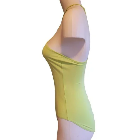 FRAME Revolve Lemoncello Sleeveless Jersey Knotted Bodysuit XS Slim Fit - Picture 5 of 10